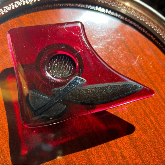 Artist Shelly Szekely Handcrafted glass Fused Dichroic Glass incense holder - Picture 6 of 9